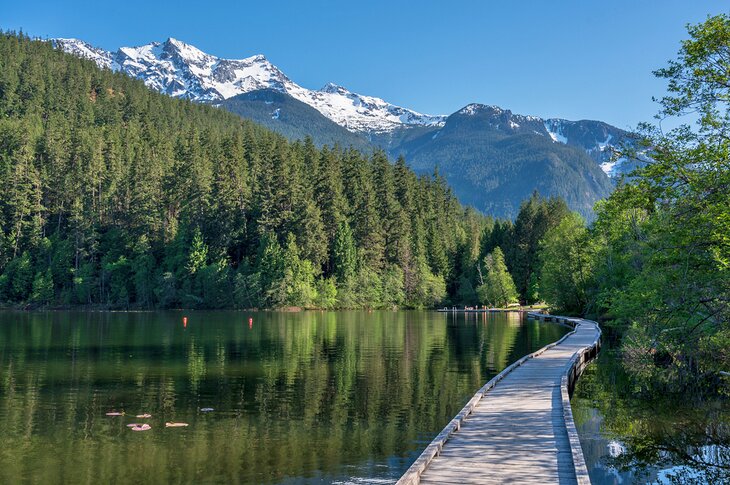 Boardwalk trail on One Mile Lake, Pemberton