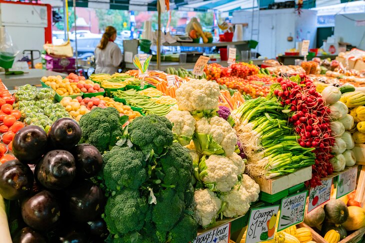 Fresh vegetables for sale at Atwater Market