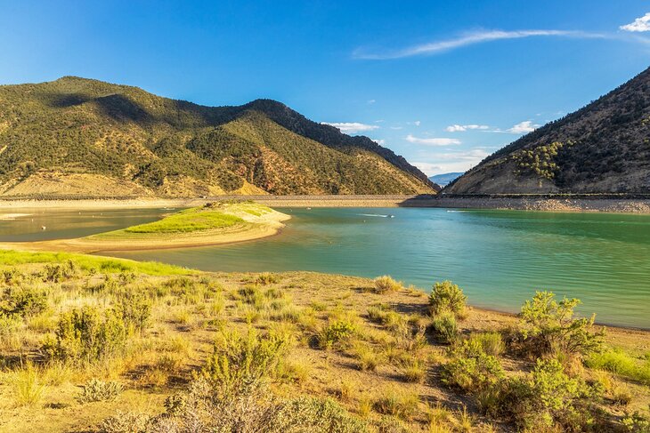 Rifle Gap State Park, a popular camping destination near Glenwood Springs, Colorado