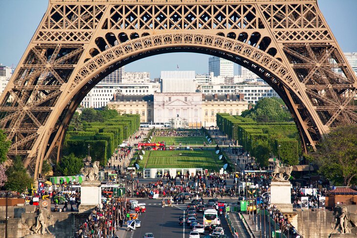 Pillars at the base of the Eiffel Tower