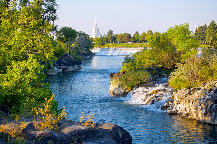 Snake River flowing through Idaho Falls