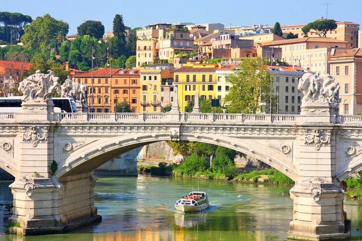 Ponte Vittorio Emanuele II bridge in Rome, Italy