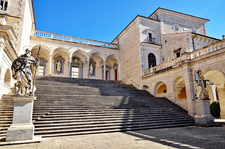 Abbey of Montecassino, a popular stop along the Rome to Naples car route