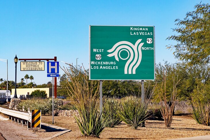 Road sign to Las Vegas in Wickenburg