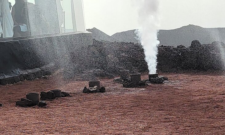 Steam coming out of a vent at Timanfaya National Park