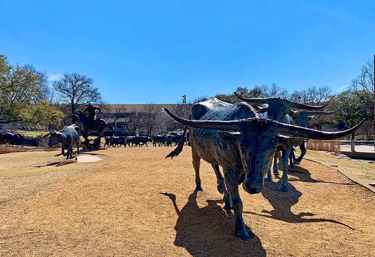 Dallas Cattle Drive Sculptures at Pioneer Plaza, Dallas, Texas