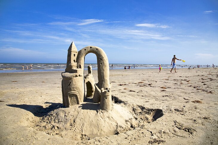 Sandcastle at Mustang Island State Park Beach, Texas