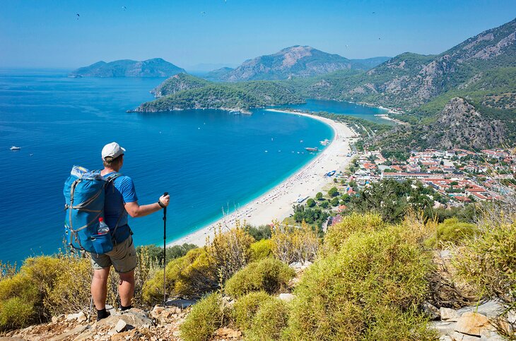 Hiker on the Lycian Way in Turkey