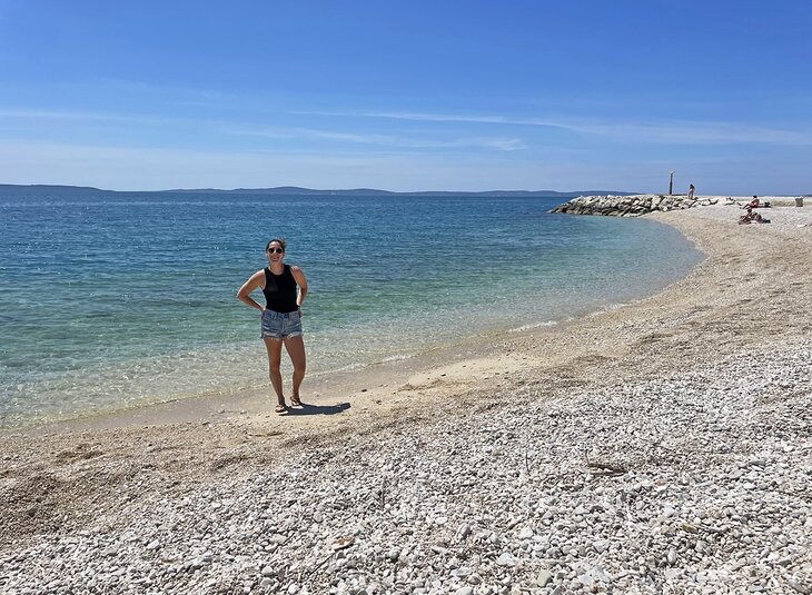 Author Meagan Drillinger on Žnjan City Beach