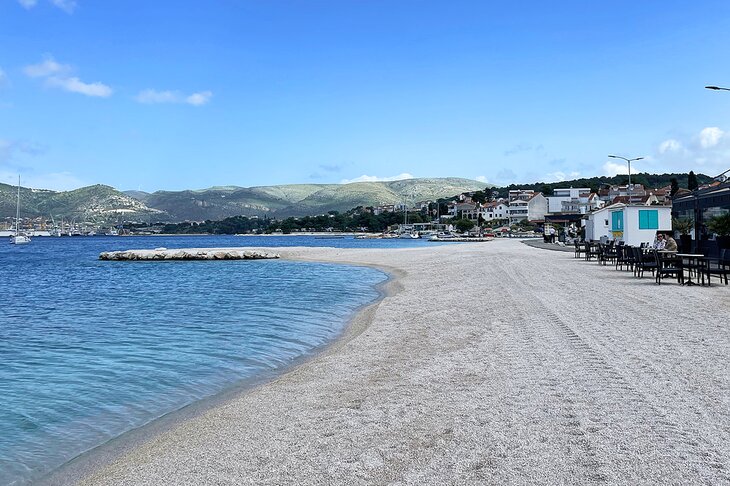 A pebble beach in Trogir