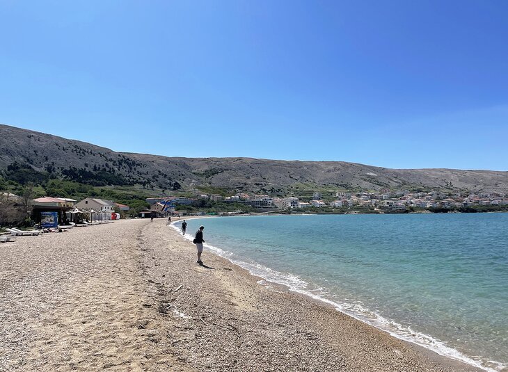 The beach in Pag