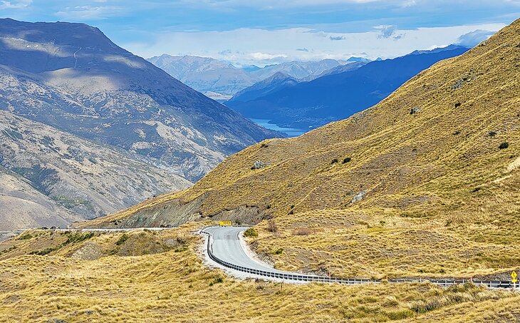 View near Crown Range Summit towards Queenstown