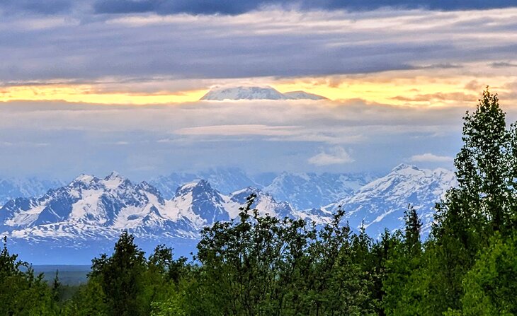 Mt. Denali peeking through the clouds