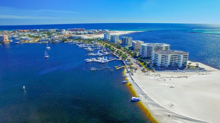 Aerial view over Destin, Florida