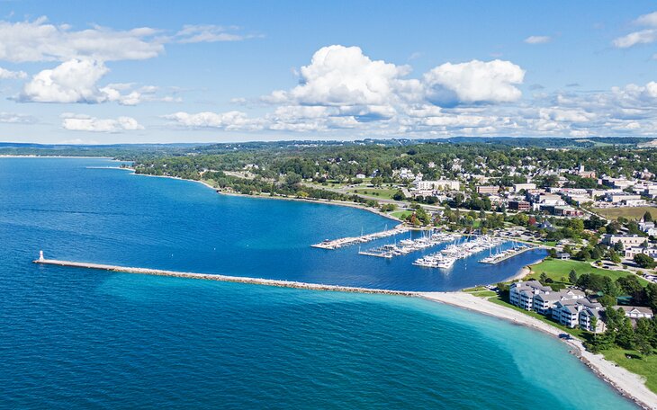 Aerial view of Petoskey, Michigan