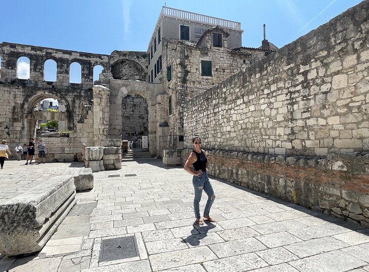 Author Meagan Drillinger at Diocletian's Palace