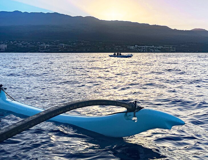 Sunrise from an outrigger canoe