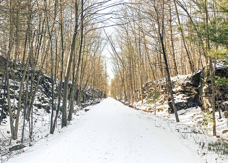 Ashokan Rail Trail in winter