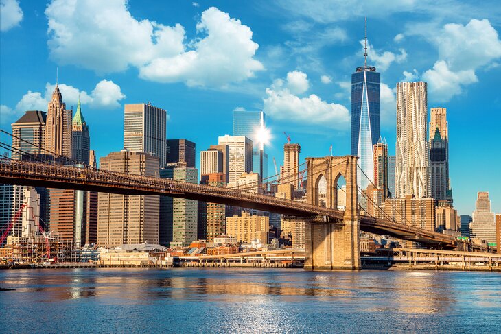 Brooklyn Bridge and the New York City skyline