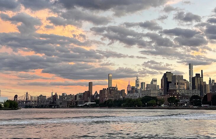 New York skyline at sunset