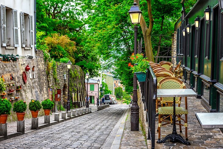 Picturesque street in the Montmartre neighborhood