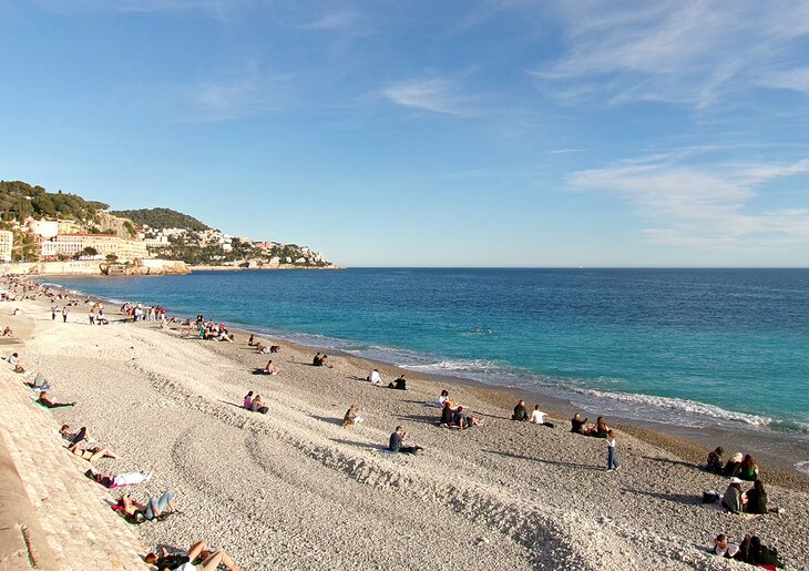 Beach along the Promenade des Anglais