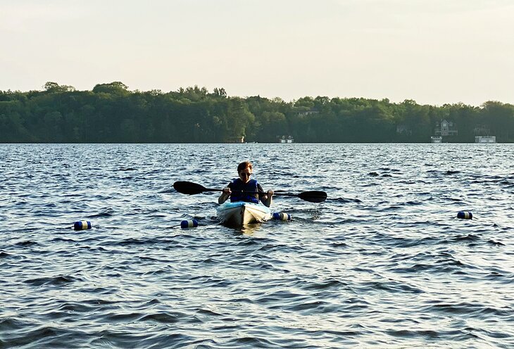 Author Bryan Dearsley kayaking on Lake Muskoka