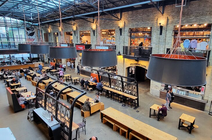 Dining hall in the Forks Market