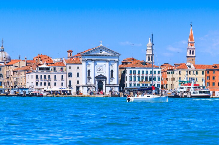 View across the water to Santa Maria della Pieta