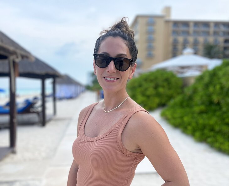 Author Meagan Drillinger at a resort in Cancun