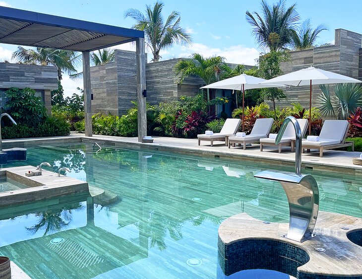 A pool area at the Waldorf Astoria Cancun