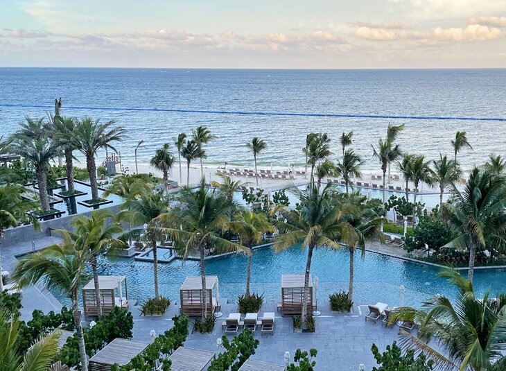 Pool and beach at the Waldorf Astoria Cancun