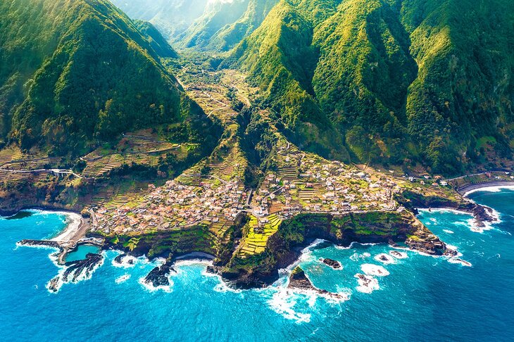 Aerial view of Seixal, Madeira