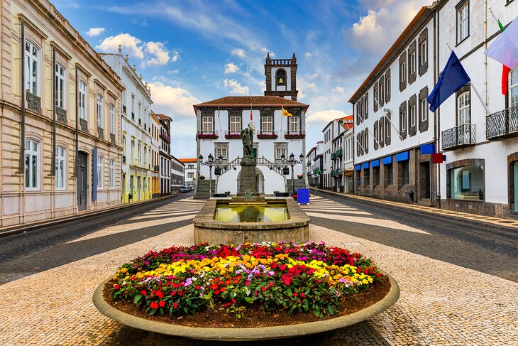 Ponta Delgada's city hall in the Azores