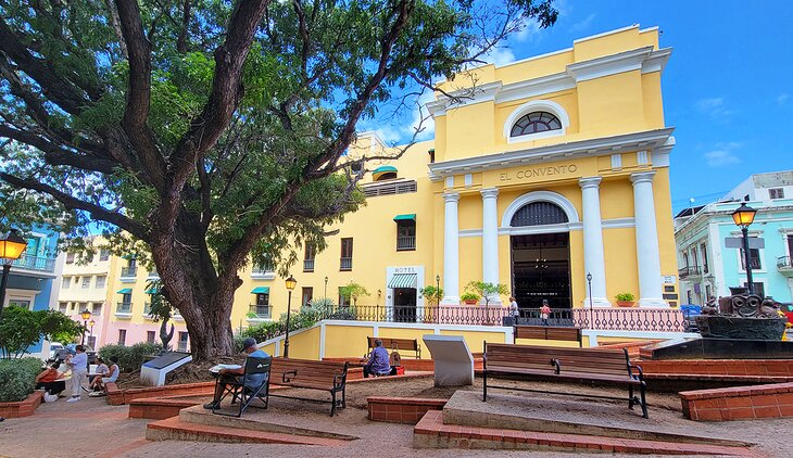 A square in front of El Convento Hotel