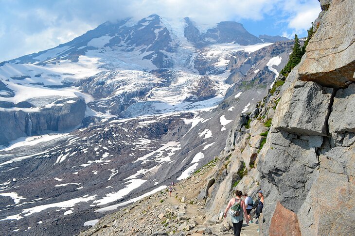 Hikers on Skyline Hiking Trail in Paradise