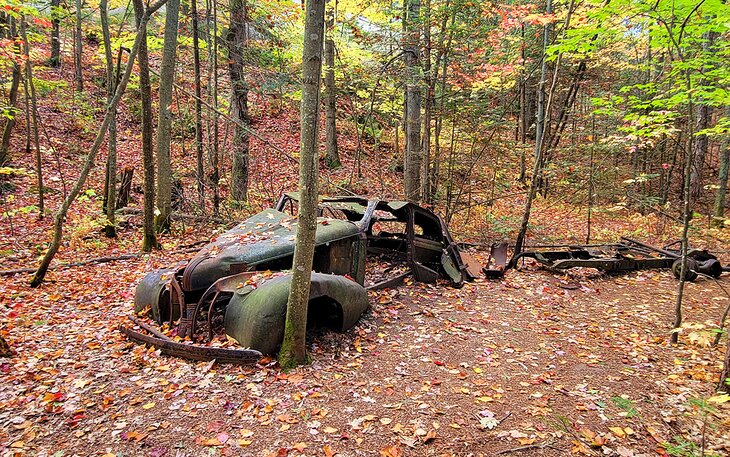 Old Dodge vehicle on the trail