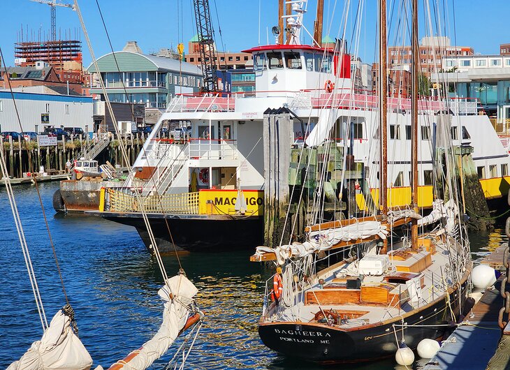 Schooner Bagheera and Maine state ferry