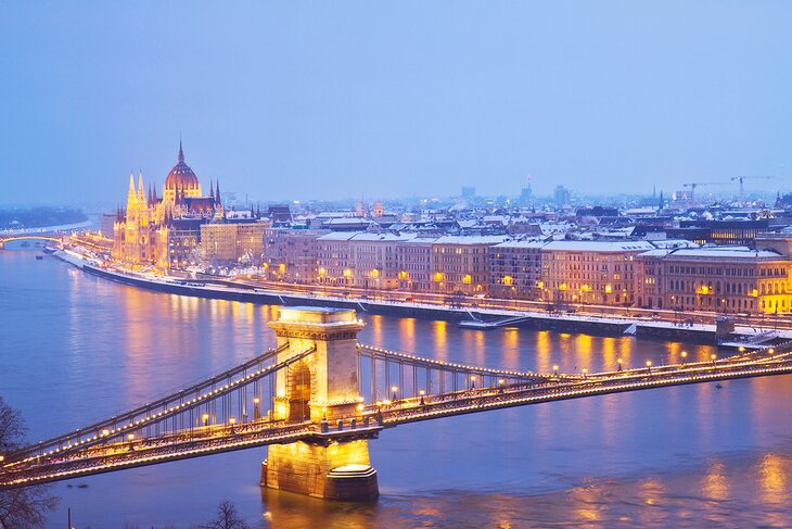 View over Budapest in winter