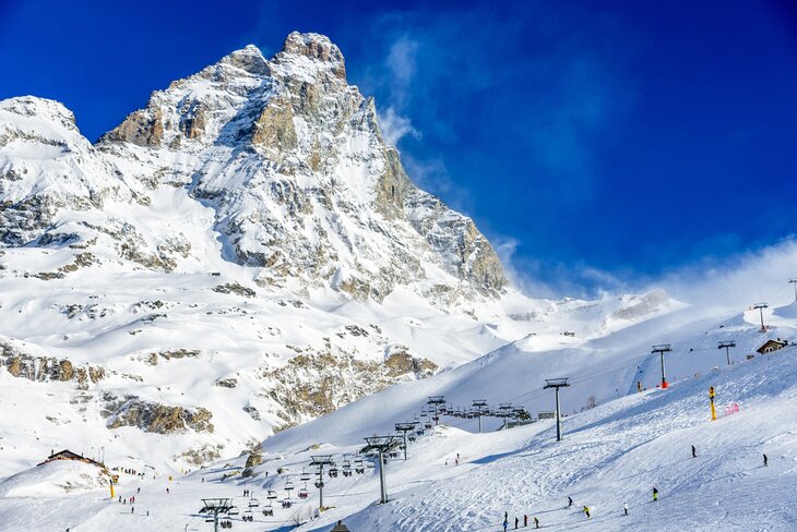 Skiers at Breuil-Cervinia, Italy