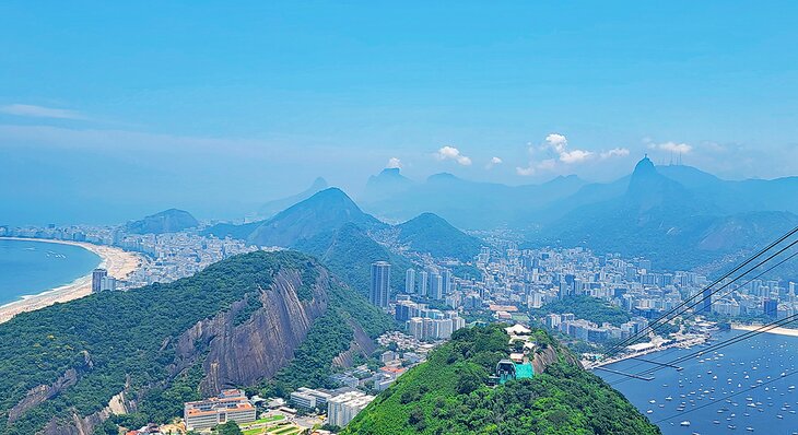 The view from Sugarloaf over the city and Copacabana Beach