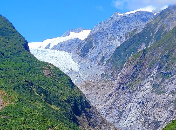 Franz Josef Glacier from viewpoint on trail