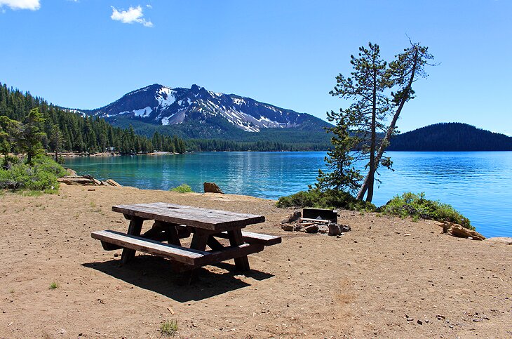 A campsite on Paulina Lake